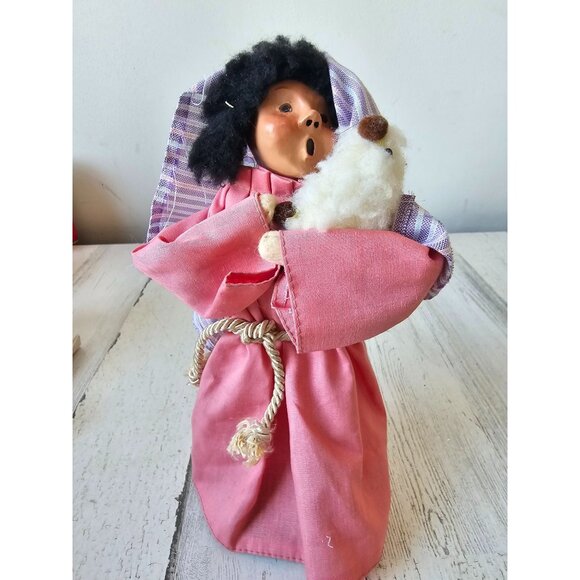 Byers choice Shepherd vintage 1989 sheep lady as is figurine Xmas decor - Picture 1 of 9